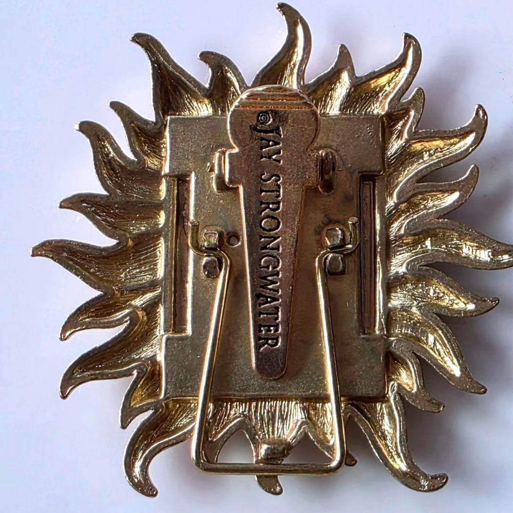Jay Strongwater Neiman Marcus Gold Sunburst Picture Frame Clip Pin Miniature - Picture 2 of 4
